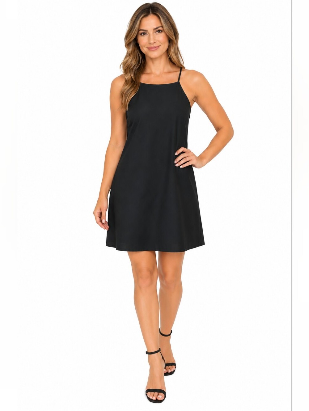 Lulu's NWT Black Spaghetti-Strap Slip Dress Women's Size M